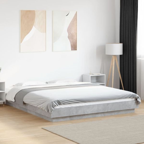 vidaXL Posteľný rám betónový sivý 160x200 cm kompozitné drevo