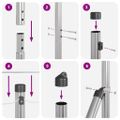 vidaXL Hexagonálny plotový základ 10 x 1,2 m Pozinkovaná oceľ