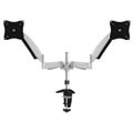 Neomounts FPMA-D950D/Držák displeje/na stůl/10-27"/svorka+průchodka/VESA 100X100/plyn. píst/nosn.2x9kg/2 displeje/stříb Držák, VESA, stolní, pro 2 ploché monitory, úhloprícka 10"-27", náklon 130°, otácení 180°, rotace 360°, nosnost 18kg, stríbrný