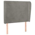 vidaXL Čelo postele so záhybmi bledosivé 83x23x118/128 cm zamat