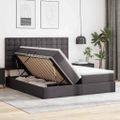 vidaXL Postel s úložným prostorem a matrací Sivá 180 x 200 cm