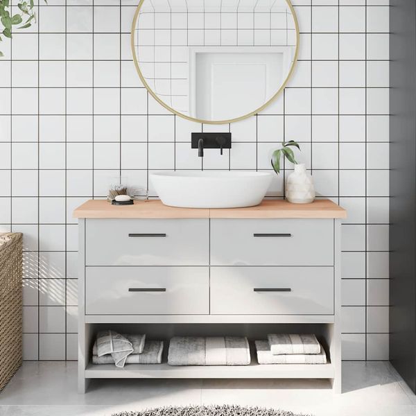 vidaXL Kúpeľňová doska 120x30x(2-4) cm neošetrený masív
