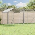 vidaXL Vonkajší koterec pre psov so strechou strieborný 10x8x2,5m oceľ