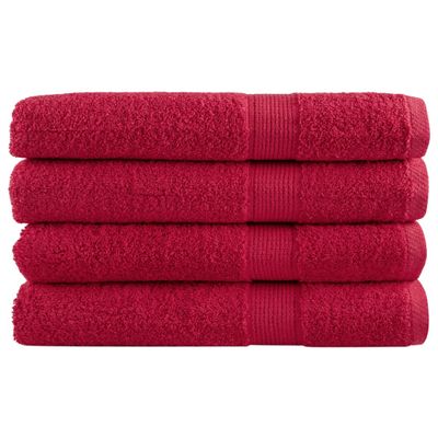 vidaXL Prémiové uteráky do sauny SOLUND 4 ks červené 80x200cm 600 g/m2