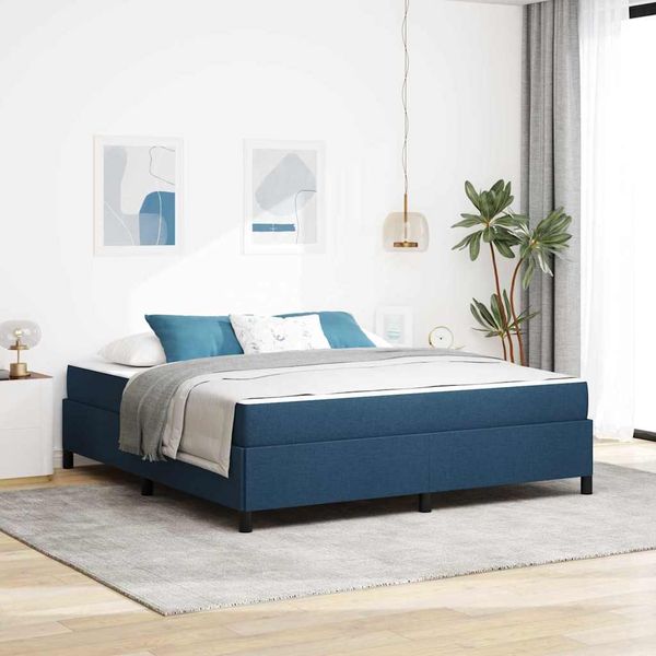 vidaXL Posteľ s pružinovým rámom Modrá 180 x 200 cm látka