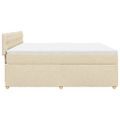 vidaXL Posteľný rám boxspring s matracom krémový 180x200 cm látka