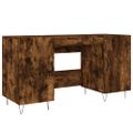 vidaXL Stôl dymový dub 140x50x75 cm kompozitné drevo