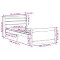 vidaXL Posteľný rám s čelom biely 75x190 cm borovicový masív