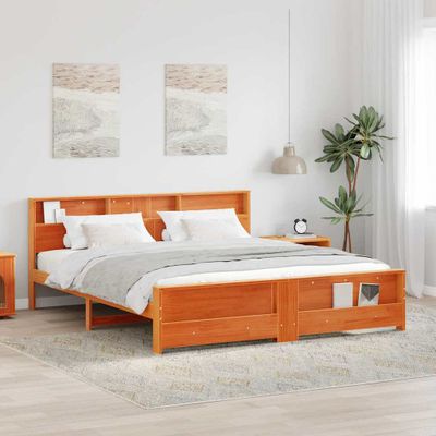 vidaXL Rám postele Včelí hnedý 200 x 200 cm Masívna borovica