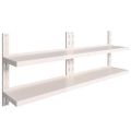 vidaXL Nástenné regály s 2 policami 2 ks nehrdzavejúca oceľ 200x30 cm