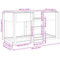 vidaXL Poschodová posteľ pre deti Čierny dub 75 x 190 cm