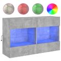 vidaXL TV nástenná skrinka s LED svetlami betónovo sivá 98,5x30x60,5cm