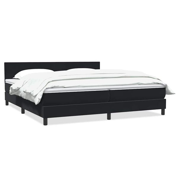 vidaXL Box Spring Posteľ s matracom Čierna 180x220 cm Zamat