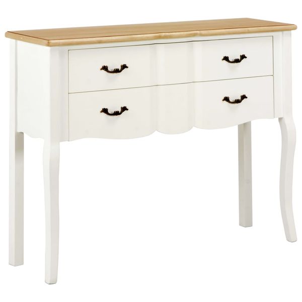 vidaXL Komoda bielo-hnedá 110x30x85 cm masívne drevo