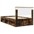 vidaXL Rám postele Dymová dub 100 x 200 cm Masívne borovicové drevo