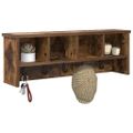 vidaXL Vešiak na stenu Nástenná montáž Dymová dub 75 x 16 x 26 cm