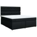 vidaXL Posteľný rám boxspring s matracom čierny 180x200 cm látka