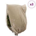 vidaXL Covers na fleece pre ochranu rastlín pred mrazom 3 ks Béžová