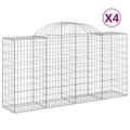 vidaXL Oblúkové gabiónové koše 4ks 200x50x100/120cm pozinkované železo
