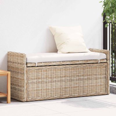 vidaXL Úložná lavička GENDT Prírodná 110 x 40 x 50 cm Ratan