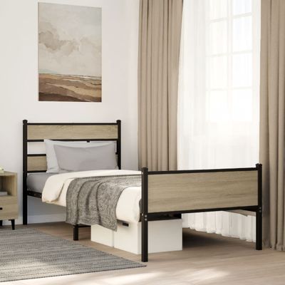 vidaXL Posteľný rám bez matraca dub sonoma 100x200 cm kompozitné drevo