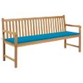 vidaXL Záhradné lavička a modrá podložka 175 cm teakový masív