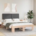 vidaXL Rám postele s čalúneným čelom Tmavo šedá 150 x 200 cm