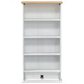 vidaXL CD skrinka Biela 52 x 17.5 x 103 cm Masívne borovicové drevo