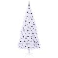 vidaXL Umelý vianočný stromček s 300 LED-i Biela 240 cm PVC a oceľ