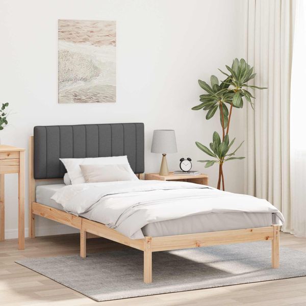 vidaXL Rám postele s čalúneným čelom Tmavo šedá 100 x 200 cm