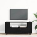 vidaXL TV skrinka kolieska dub čierna 102x34,5x43cm kompozitné drevo
