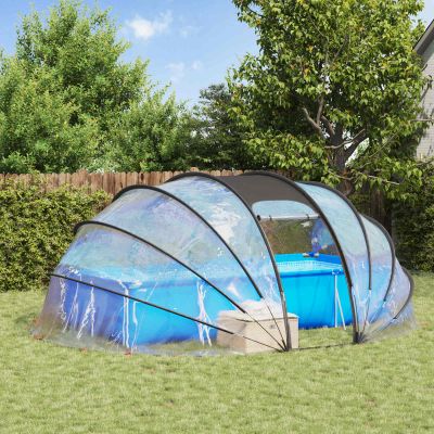 vidaXL Dómový stan na bazén Priehľadná 538 x 440 x 204 cm PVC
