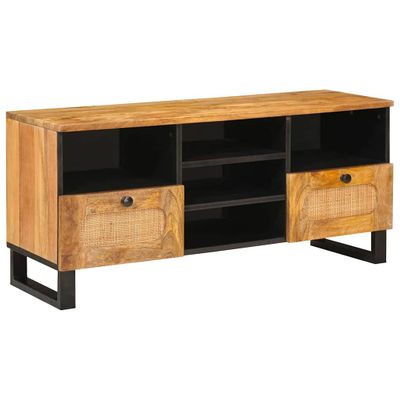 vidaXL TV skrinka Hnedá 100 x 33 x 46 cm Masívne mango drevo