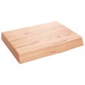 vidaXL Nástenná polica bledohnedá 40x30x(2-6) cm ošetrený masívny dub