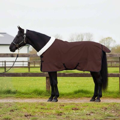 vidaXL Plášť pre kone Plná tmavohnedá 165 cm Polárna fleece