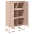 vidaXL Vysoká skrinka ružová 68,5x38,5x123,5 cm oceľ