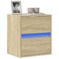 vidaXL TV nástenná skrinka s LED svetlami dub sonoma 41x31x45 cm