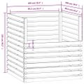 vidaXL Kompostér 100x100x102 cm masívne borovicové drevo