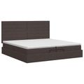 vidaXL Polohovací postel s matrací Tmavohnedá 200 x 200 cm Látka