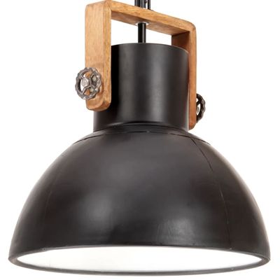 vidaXL Industriálna závesná lampa 25 W, čierna, okrúhla 40 cm E27
