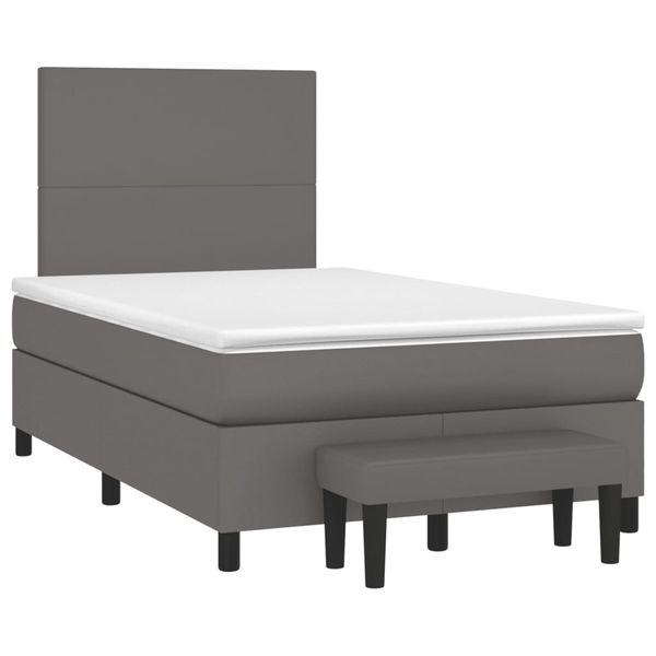 vidaXL Boxspring posteľ s matracom sivá 120x190 cm umelá koža