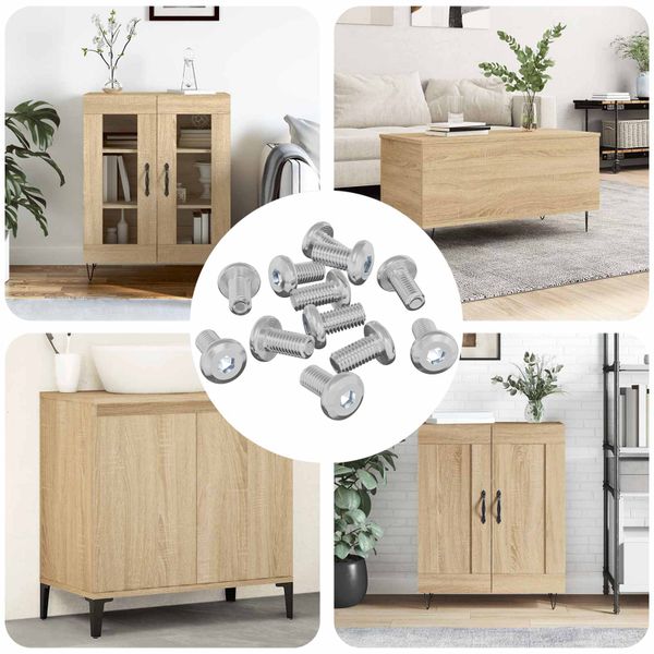 vidaXL Zámková skrutka Jednofarebný 4865 pcs Strieborná Oceľ