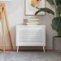 vidaXL Lamelové dvierka na skrinku, biele 39,5x59,4 cm, borovica