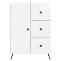 vidaXL Servírovacia skriňa Biela s vysokým leskom 66 x 34,5 x 90 cm