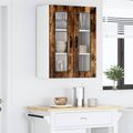 vidaXL Nástenný sklenený kabinet LUCCA Dymový dub 60 x 31 x 80 cm