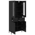 vidaXL Highboard Čierny dub 69,5 x 34 x 180 cm Kompozitné drevo
