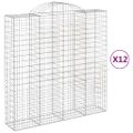 vidaXL Oblúkové gabiónové koše 12 ks 200x50x200/220cm pozinkov. železo