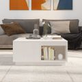vidaXL Konferenčný stolík biely 80x81x36,5 cm borovicový masív