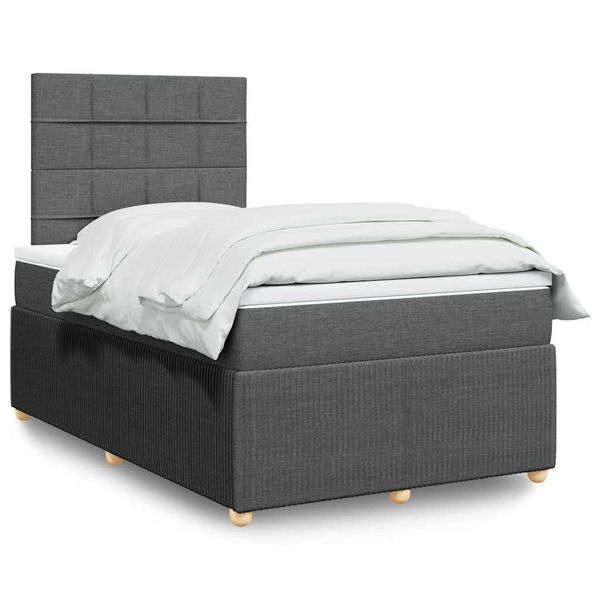 vidaXL Boxspring posteľ s matracom tmavosivý 120x200 cm látka