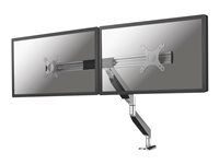 Montážna sada - plný pohyb - pre 2 LCD displeje - strieborná - veľkosť obrazovky: 10"-27" - upevnenie svorkou, priechodka, upevnenie na stôl